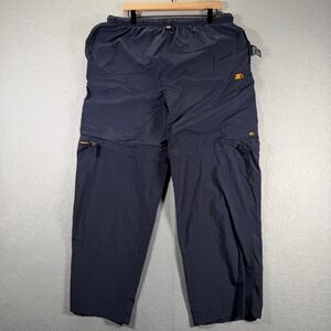 Vintage Starter Convertible Zip Off Pants Shorts Mens L Navy Yellow Activewear